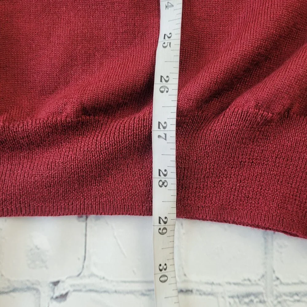 J.Crew men’s 100% merino wool v-neck pullover sweater red color size XL
